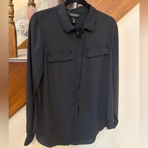 White House Black Market. Black Button Up Blouse.